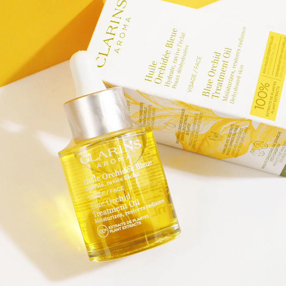 Clarins Aroma Blue Orchid Treatment Oil 30ml | Dry Skin Radiance Elixir