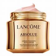 Open jar of Lancome Absolue Soft Cream showing creamy texture