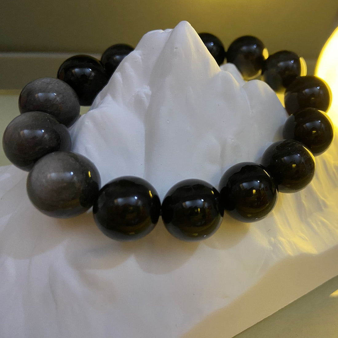 Double Silver Sheen Obsidian Bracelet