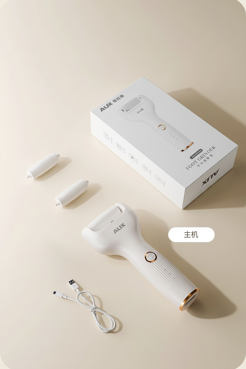 AUX Electric Foot File & Callus Remover 100ml - Professional Pedicure Tool