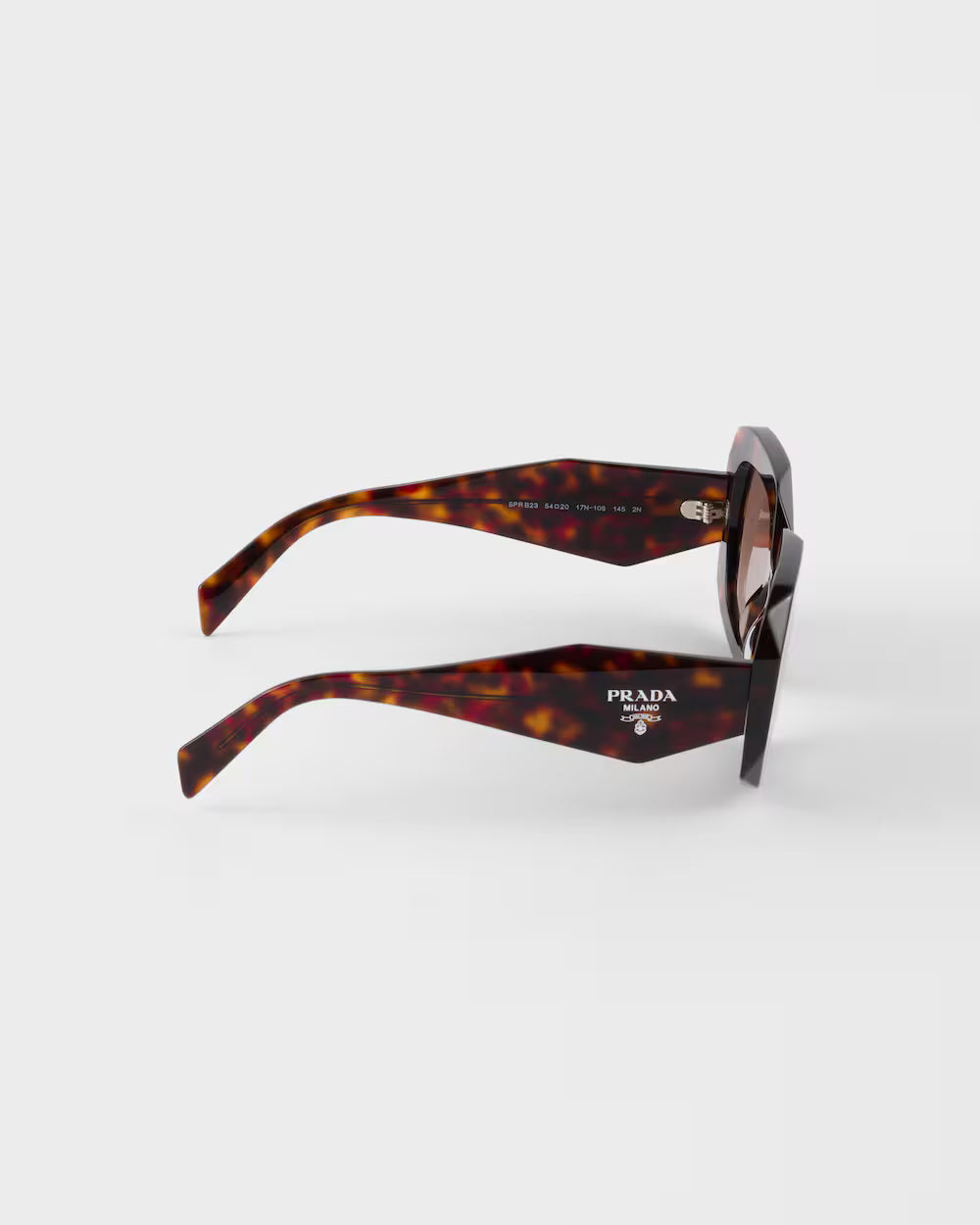 Prada Geometric Acetate Sunglasses - Oversized Square Frame - Briarwood Tortoiseshell