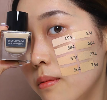 Shu Uemura Unlimited Foundation Shade Comparison 