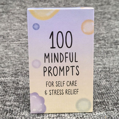 100 Mindful Prompts Cards | Self Care &amp; Stress Relief Mindfulness Deck