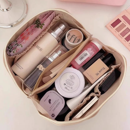 Luxury Travel Makeup Organizer Bag - Large Capacity Cosmetic Storage Pouch