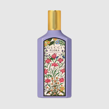Gucci Flora Gorgeous Magnolia Eau De Parfum 100ml - Purple Glass Bottle with Gold Cap
