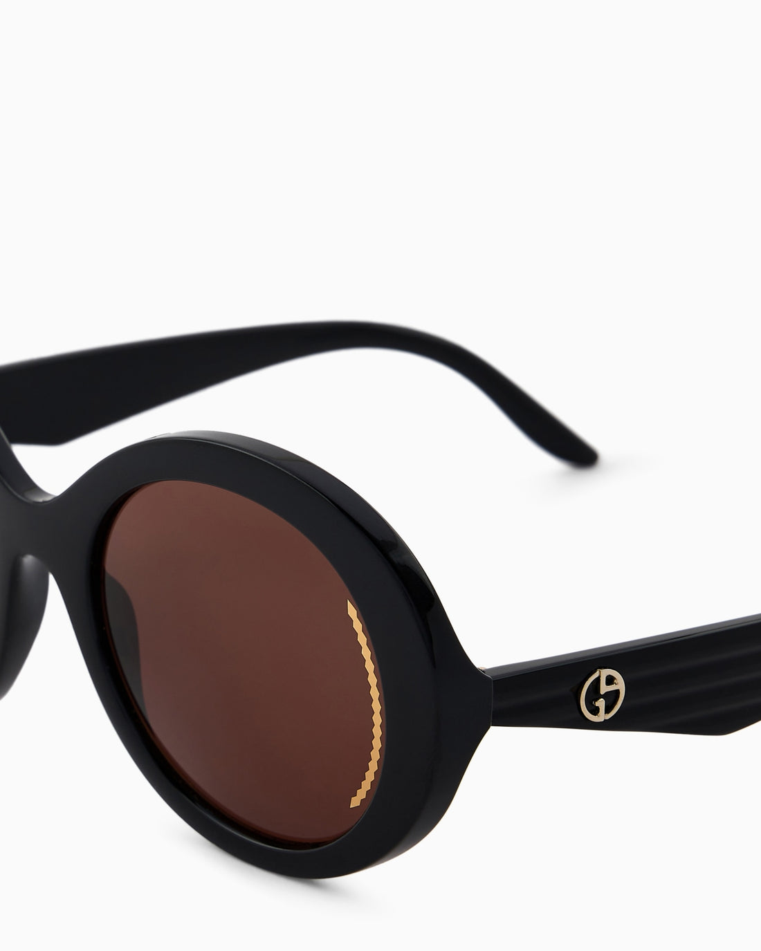 Giorgio Armani Oversized Round Sunglasses - Striped Temples with GA Logo