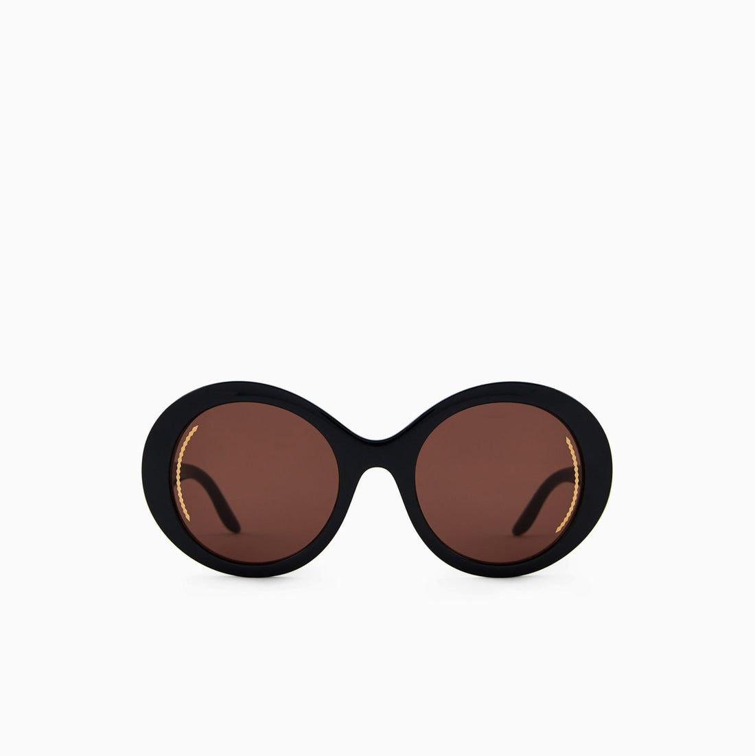 Giorgio Armani Oversized Round Sunglasses - Striped Temples with GA Logo