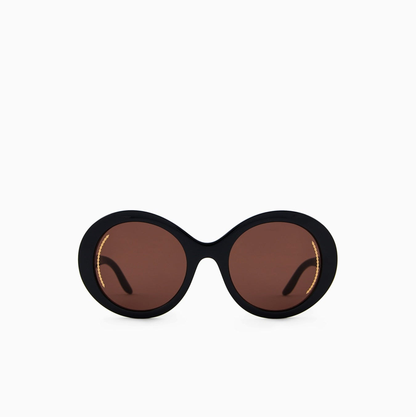 Giorgio Armani Oversized Round Sunglasses - Striped Temples with GA Logo