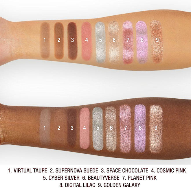 Charlotte Tilbury Beautyverse eyeshadow shades swatches