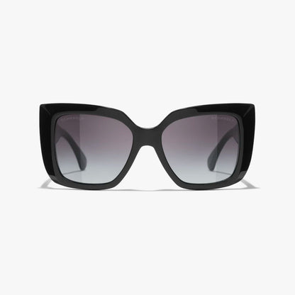 Chanel butterfly sunglasses with interlocking CC logo and gradient lenses