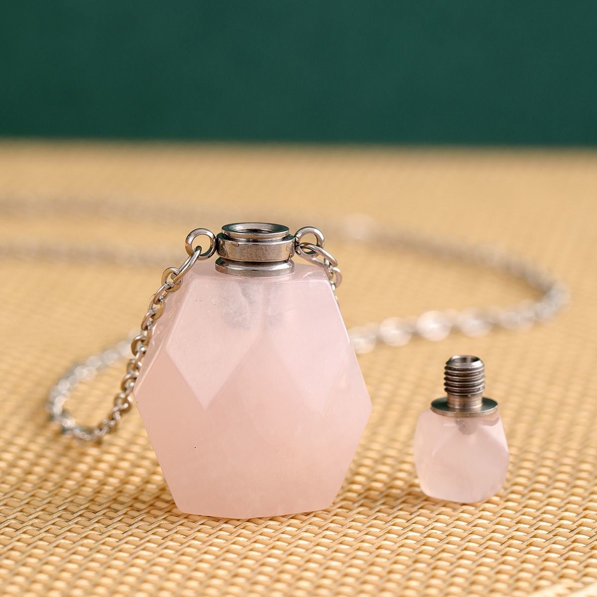 Natural Crystal Perfume Pendant Necklace | Portable Fragrance Bottle