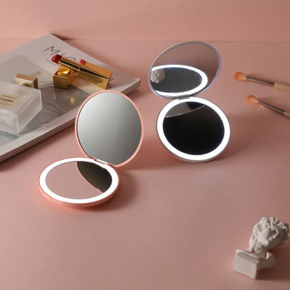LED Portable Makeup Mirror with lighted ring and stand | 攜帶式LED化妝鏡
