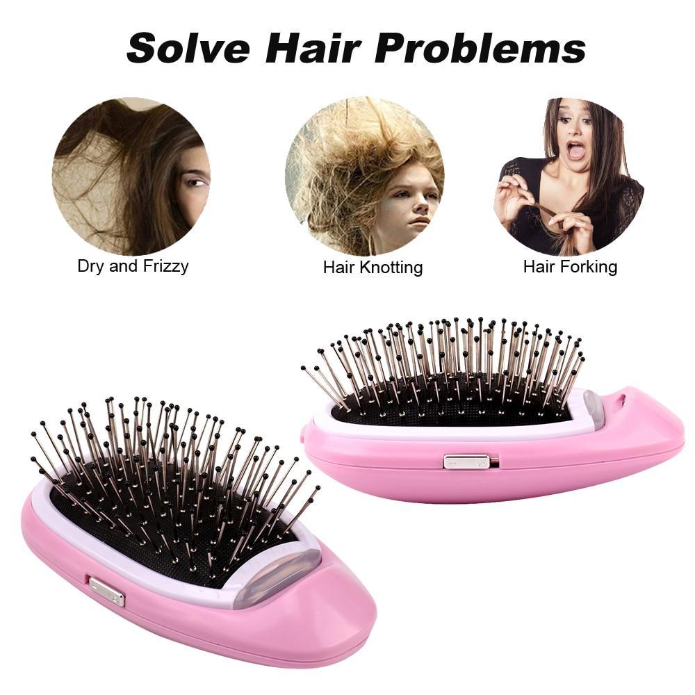 Portable Electric Ionic Styling Hairbrush | Detangling &amp; Smoothing Brush | 便攜負離子造型梳