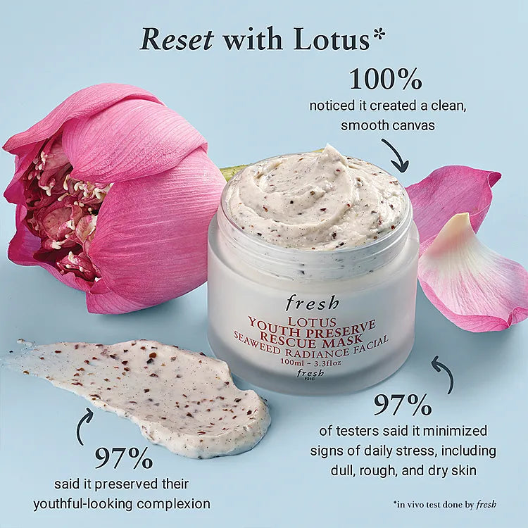 Fresh Lotus Youth Preserve Rescue Mask 100ml | Hydrating Superfood Gel Mask for Dull Skin