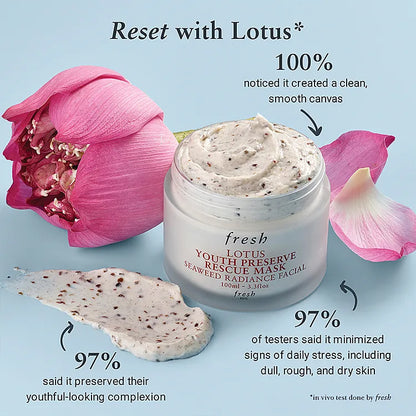 Fresh Lotus Youth Preserve Rescue Mask 100ml | Hydrating Superfood Gel Mask for Dull Skin