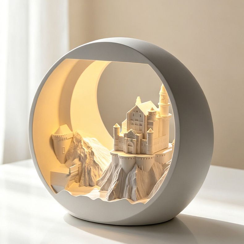 YOOCHINSY Swan Castle Aroma Diffuser | Nordic Ambient Light Decor