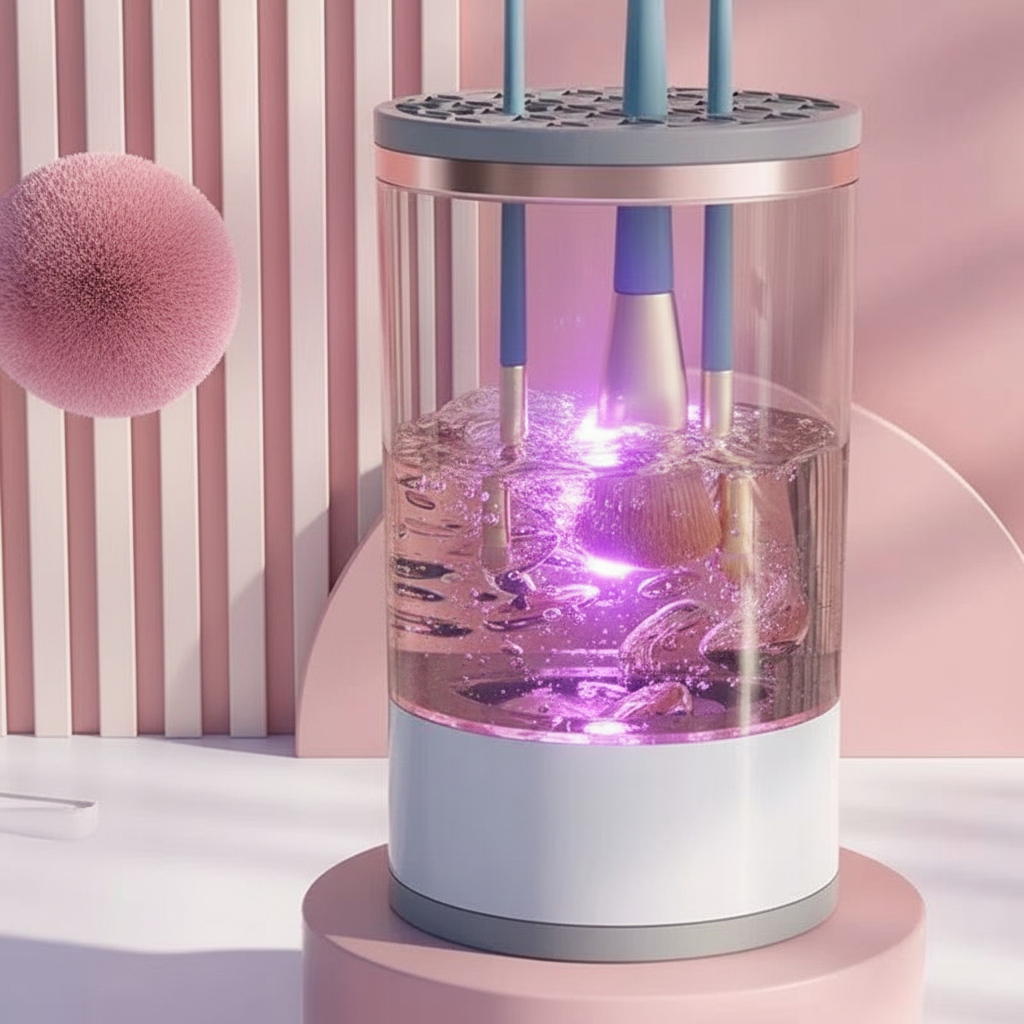 Electric Makeup Brush Cleaner - Automatic UV Cleaning &amp; Drying Station