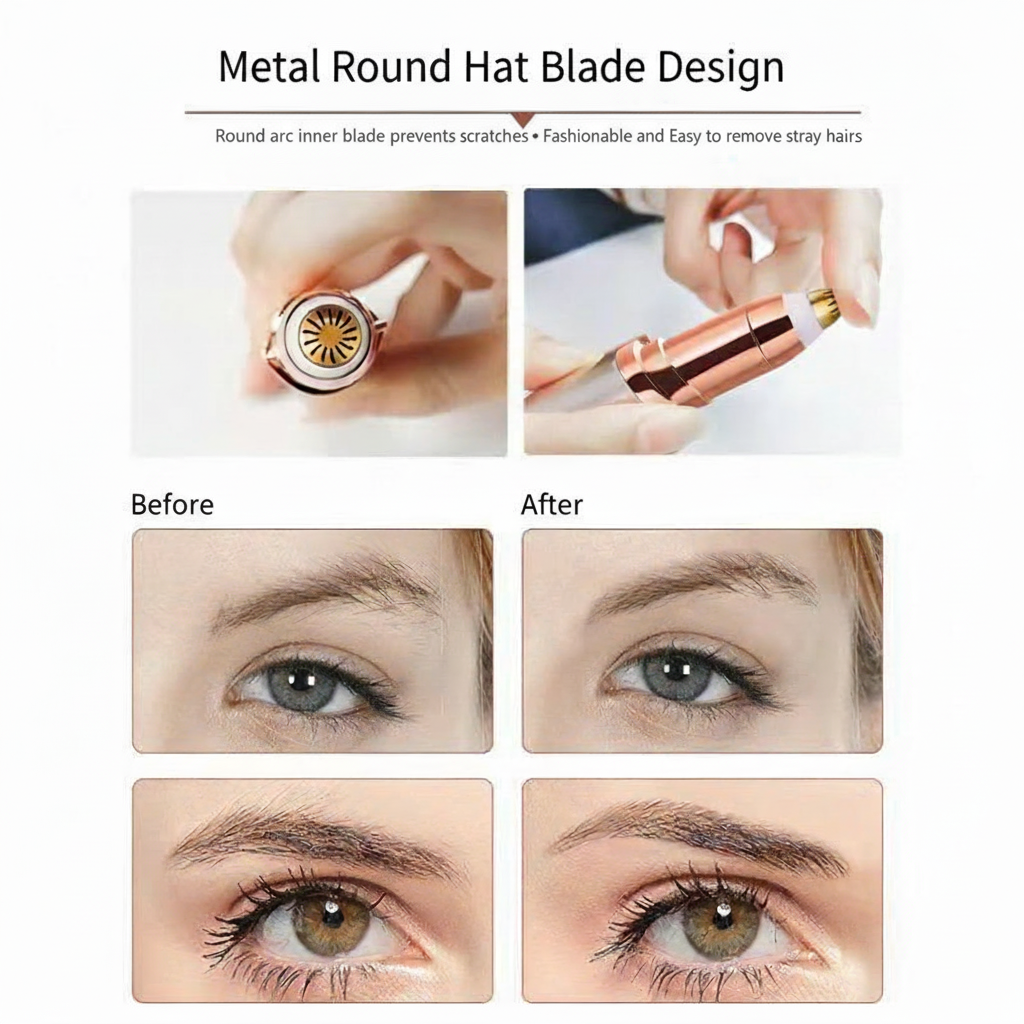 Electric Eyebrow Trimmer | USB Rechargeable Painless Precision Shaper