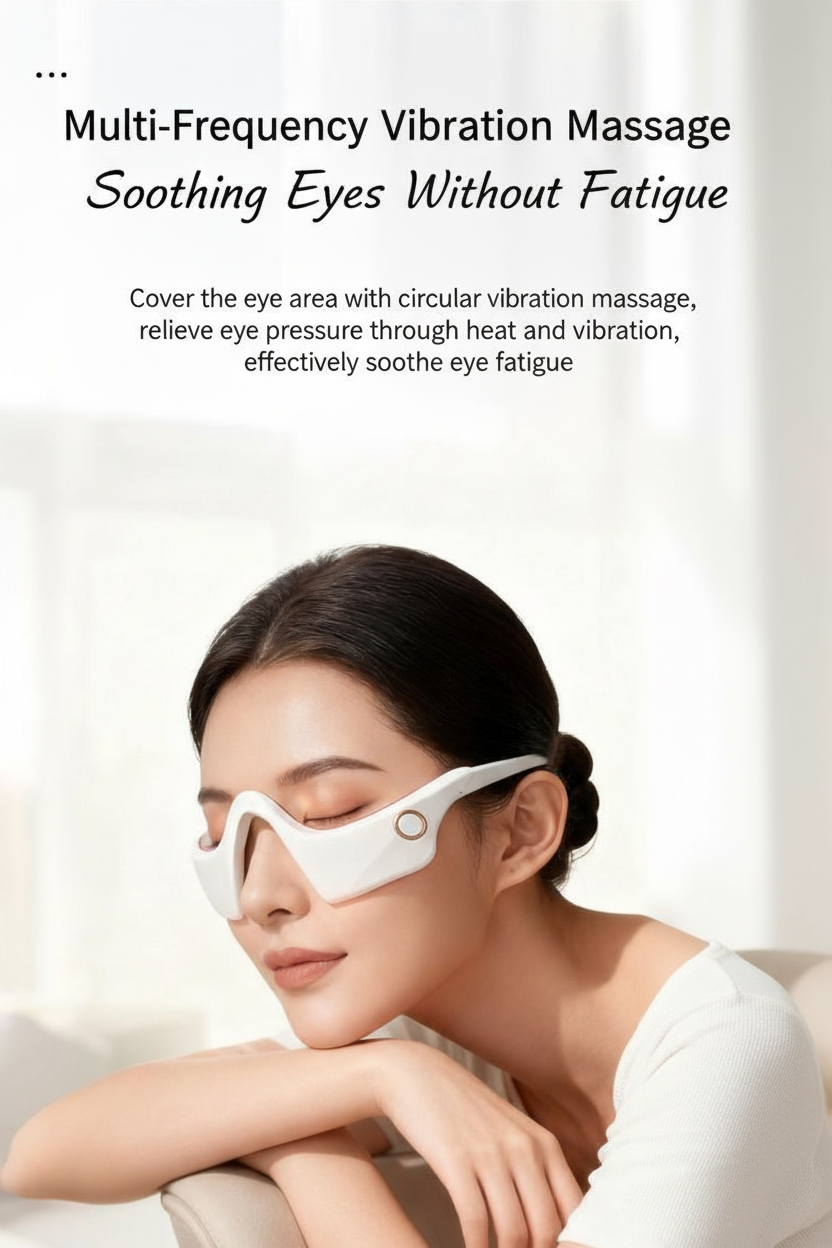 3D Eye Massager - Heat Therapy &amp; Vibration for Dark Circles &amp; Eye Fatigue Relief