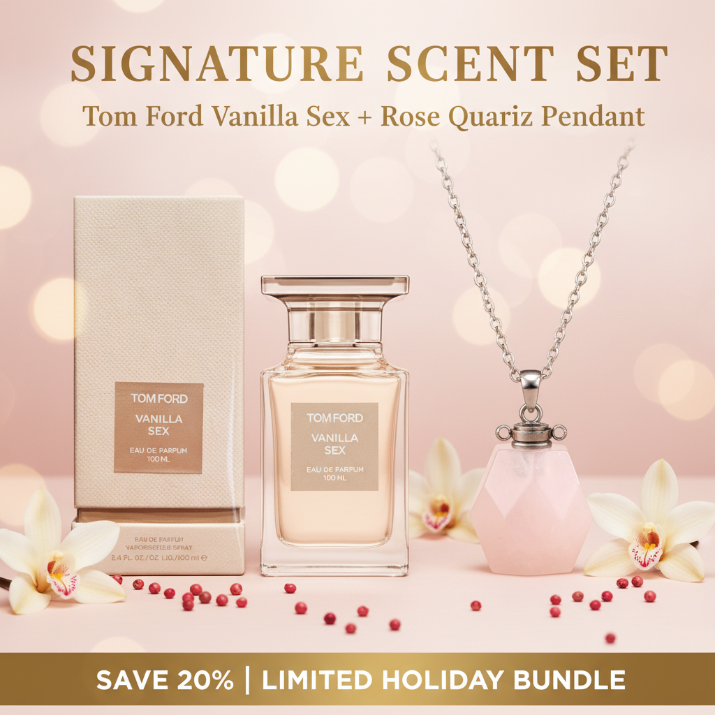 Signature Scent Set | Tom Ford Vanilla Sex + Rose Quartz Perfume Pendant